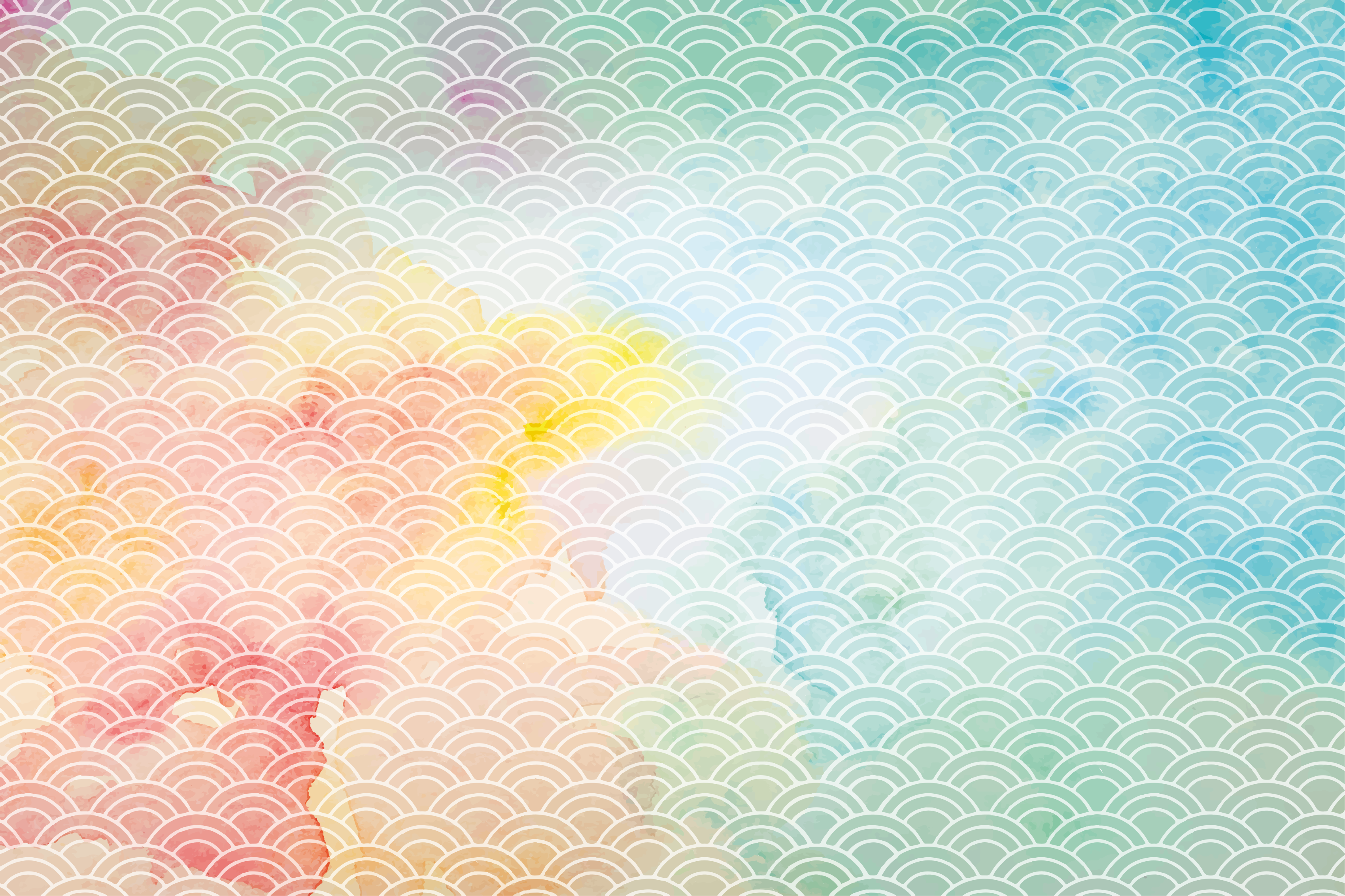 Pastelbølgemotiv geometriske vinyl tæppe - TenStickers