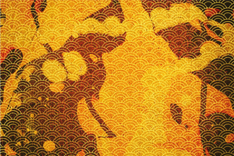 Japansk seigaiha etniske vinyltæppe - TenStickers