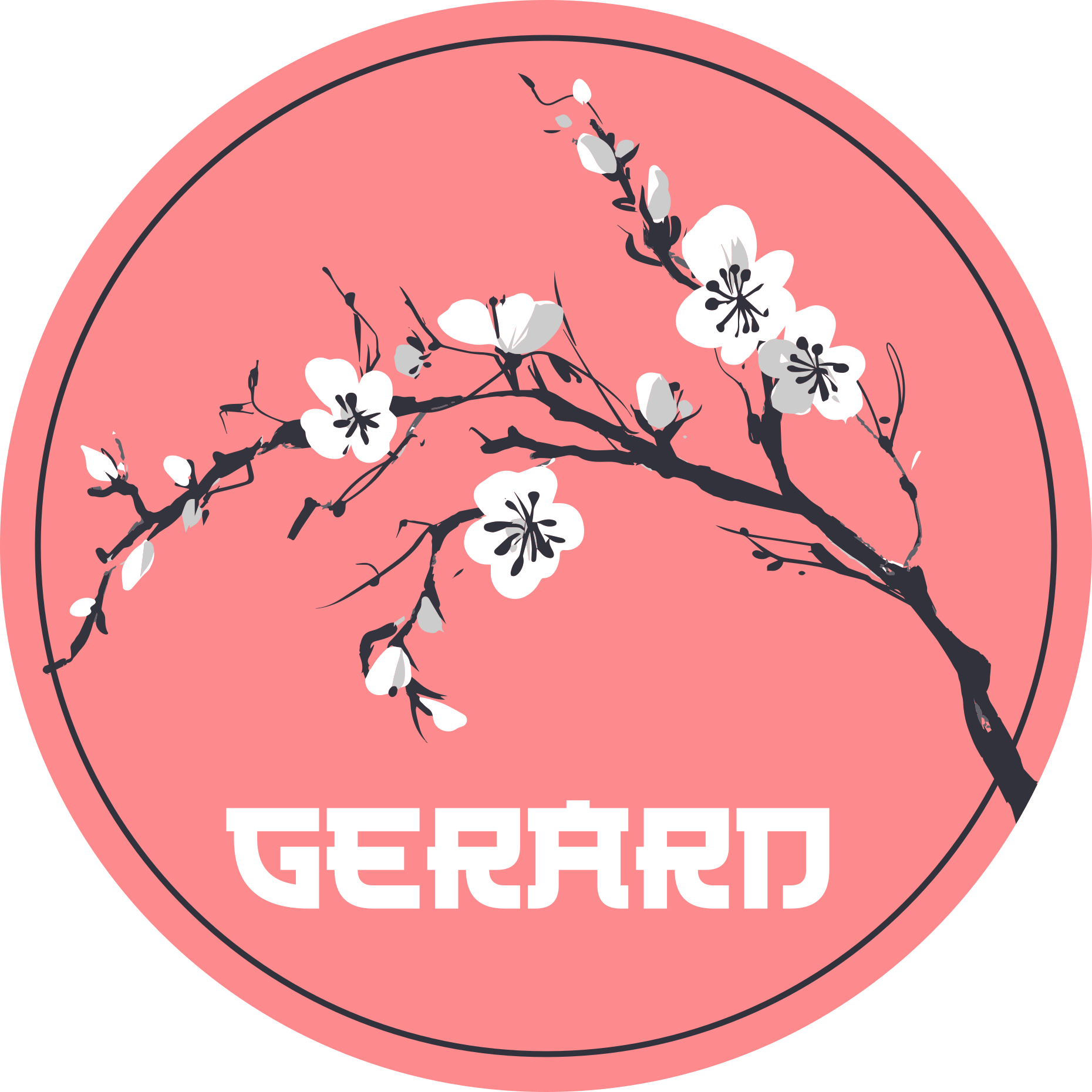 Sakura japanske blomster med navn brugerdefineret dækkeservietter - TenStickers