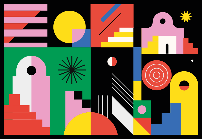 Dristige moderne former geometriske vinyl tæppe - TenStickers