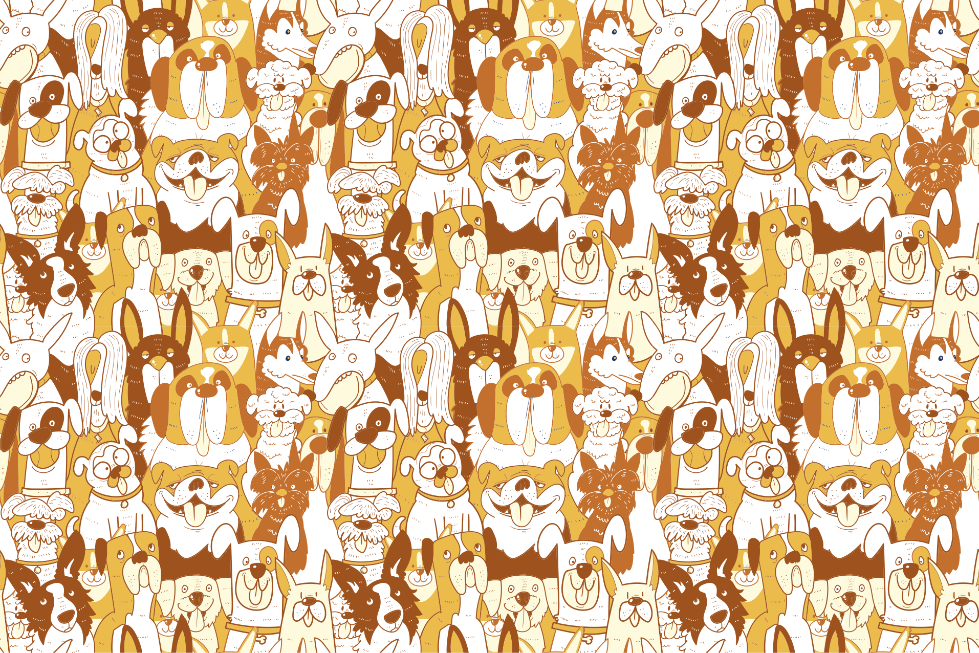 Brune kæledyrsansigter vinyltæpper med dyr - TenStickers