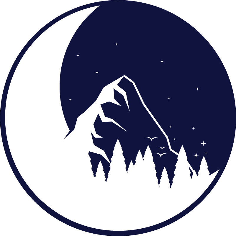 Bjerg måne udsigt natur vinyl tæppe - TenStickers