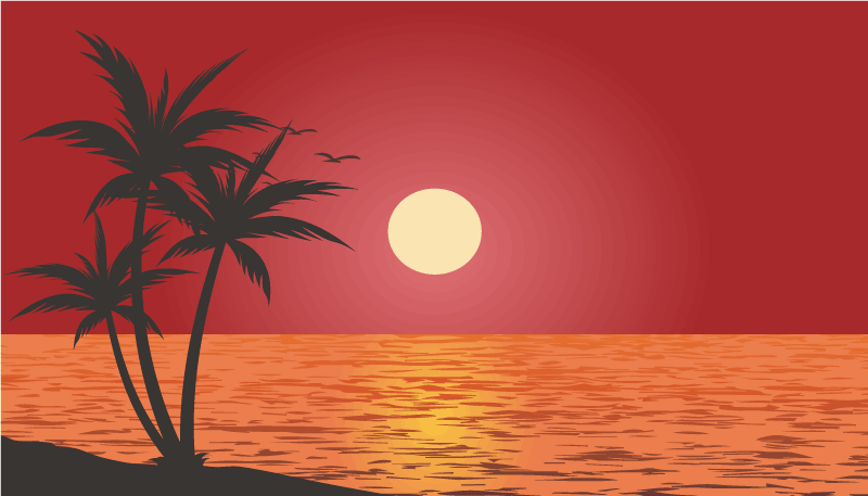 Hawaiian solnedgang sødt design moderne tæppe - TenStickers