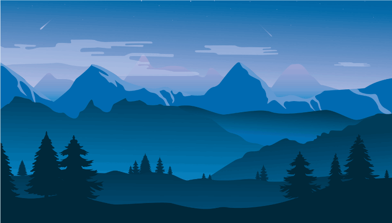 Bjergudsigt natur vinyl tæppe - TenStickers