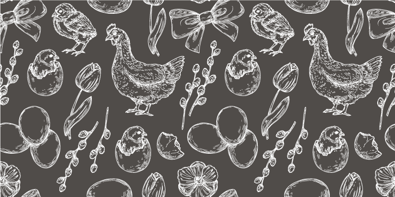 Charmerende gårdmotiver vinyltæppe til køkkenet - TenStickers