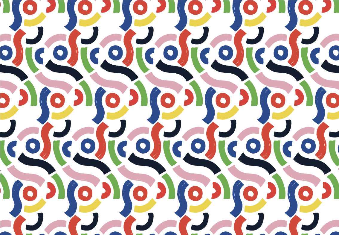 Livlige geometriske former mosaik vinyl tæppe - TenStickers