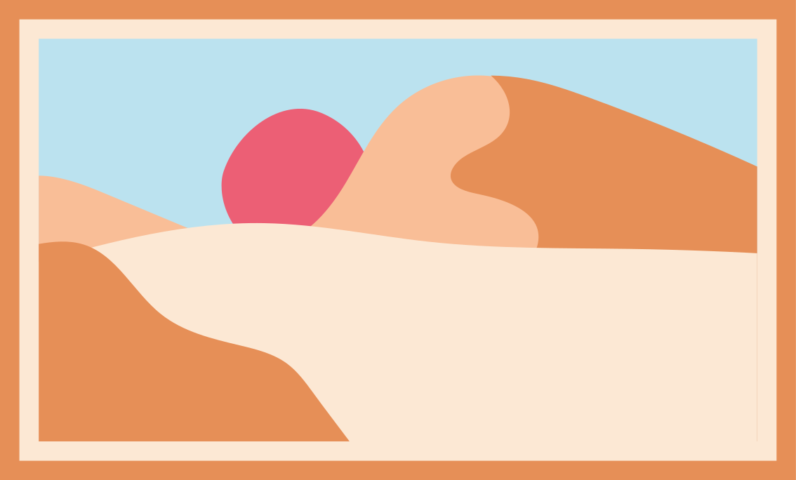 Natur vinyl tæppe sandet landskab solnedgang - TenStickers