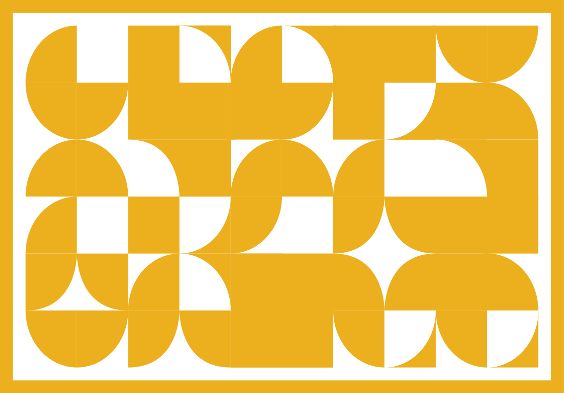 Fede gule former geometriske vinyl tæppe - TenStickers