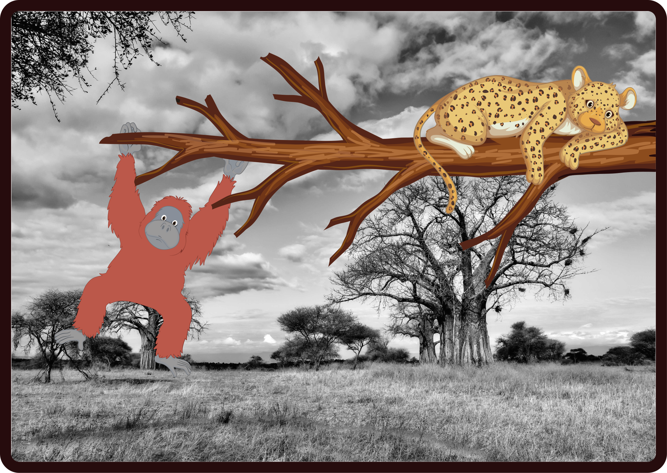 Jungledyr legesyge vinyltæpper med dyr - TenStickers