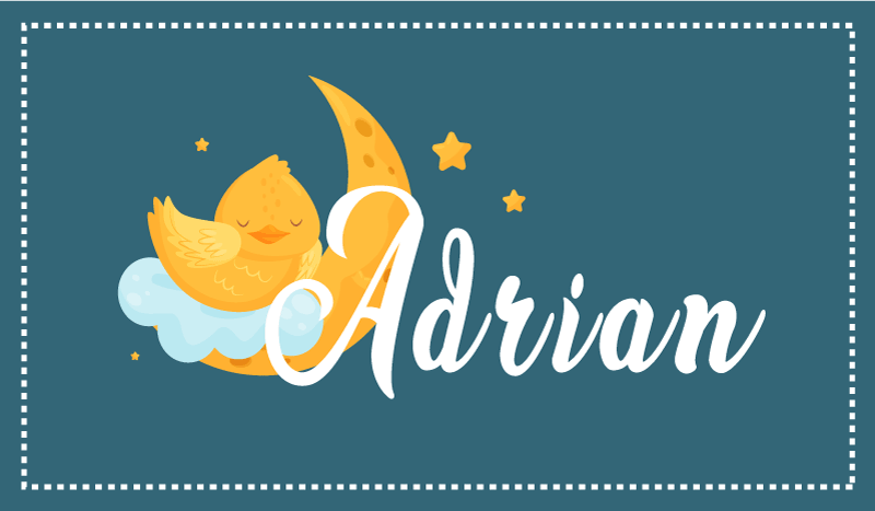 Sovende and med navn vinyl tæppe - TenStickers