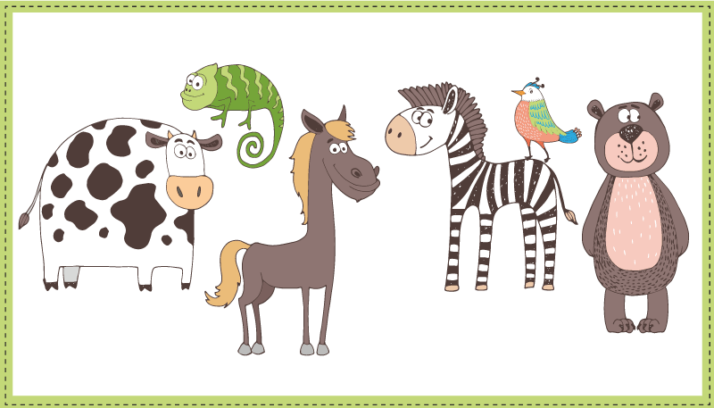 Søde dyrevenner tæppe til børneværelse - TenStickers