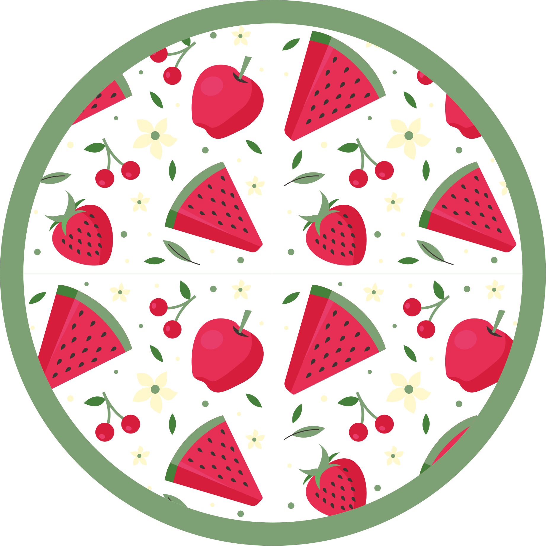 Frugt blomstermønster vinyltæppe til køkkenet - TenStickers