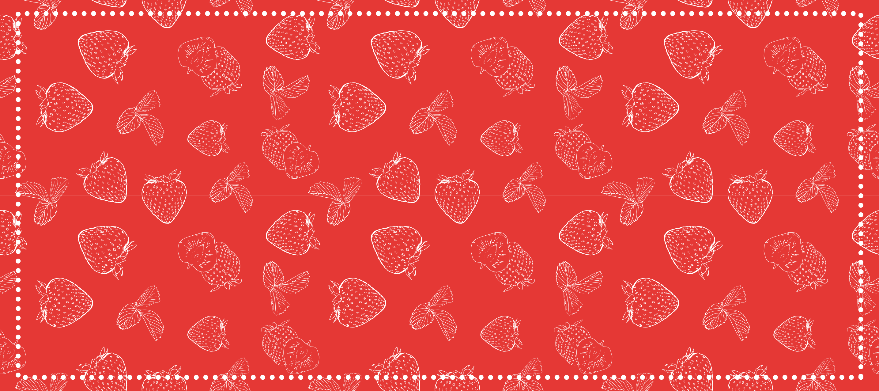 Lyst jordbærmønster vinyltæppe til køkkenet - TenStickers