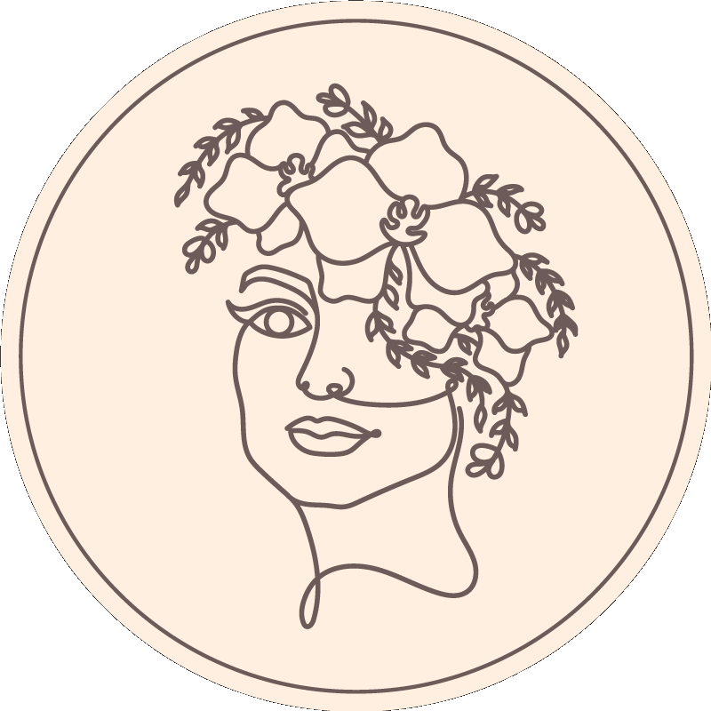 Botanisk skitseillustration rundt vinyltæppe - TenStickers