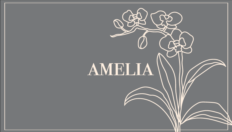 Elegant personliggjort blomstermotiv vinyl tæppe med navn - TenStickers