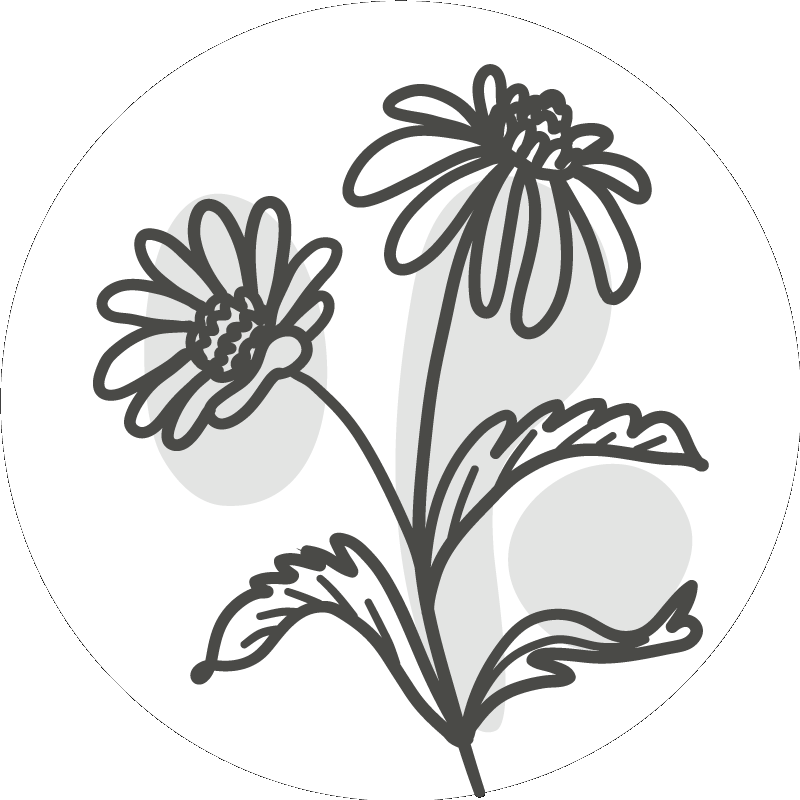 Stilfuldt blomstermotiv rundt vinyltæppe - TenStickers