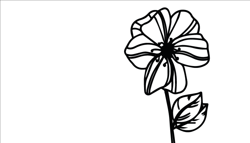 Elegant sort-hvidt design Blomster og planter vinyltæppe - TenStickers