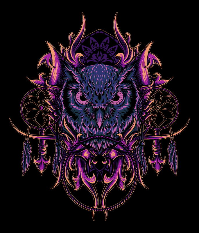 Ugle drømmefanger kunst vinyltæpper med dyr - TenStickers