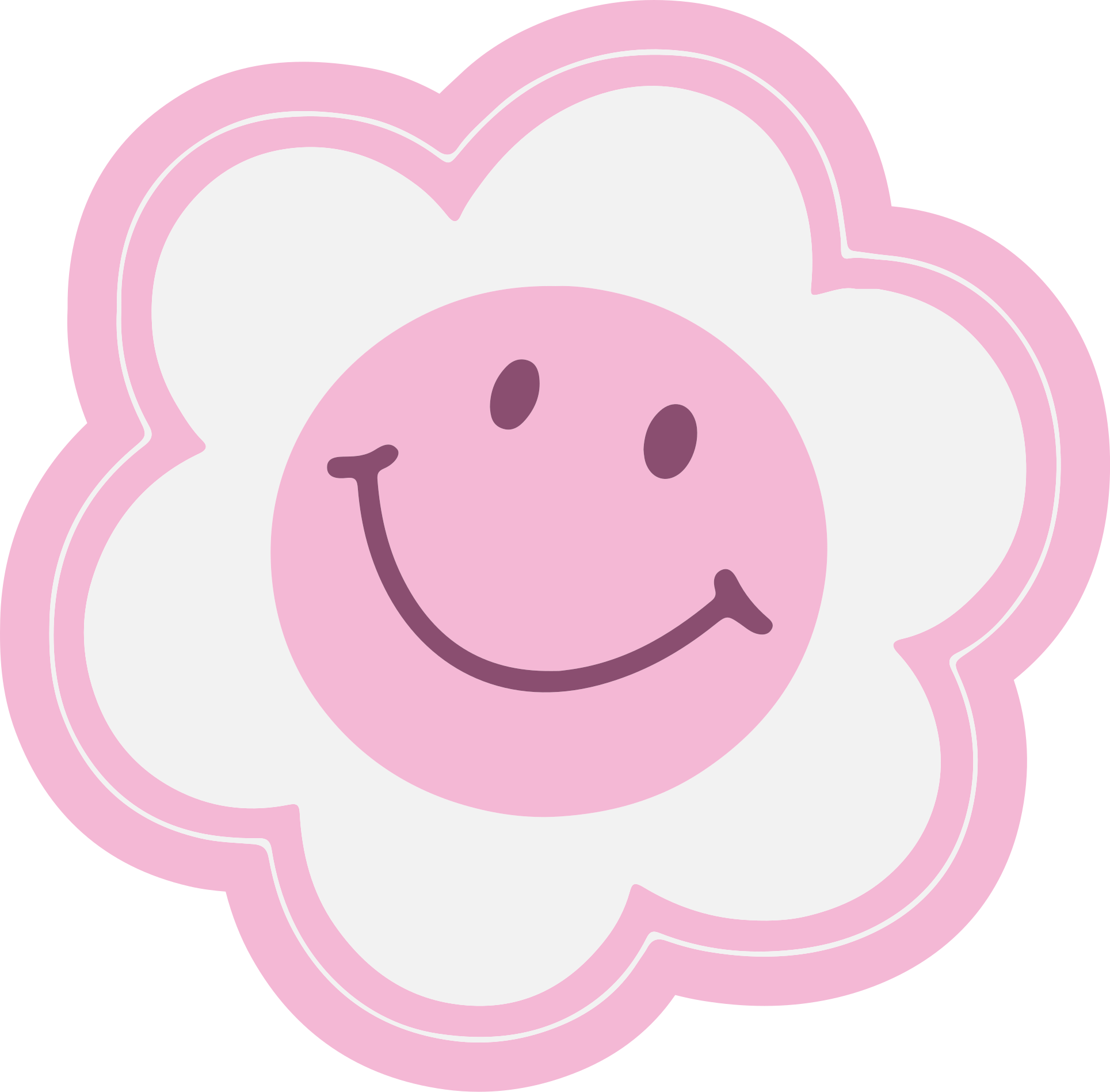 Smiley blomster emblem vinyl tæppe til teenagere - TenStickers
