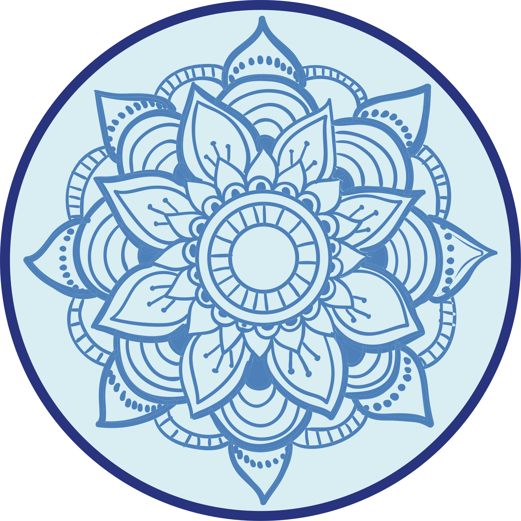 Indviklet blomstermotiv mandala vinyl tæppe - TenStickers