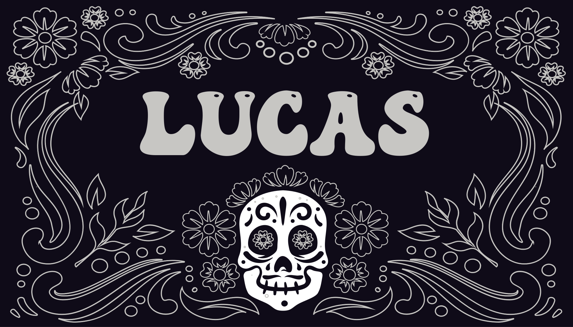 Kraniedesign med navn vinyltæpper til halloween - TenStickers