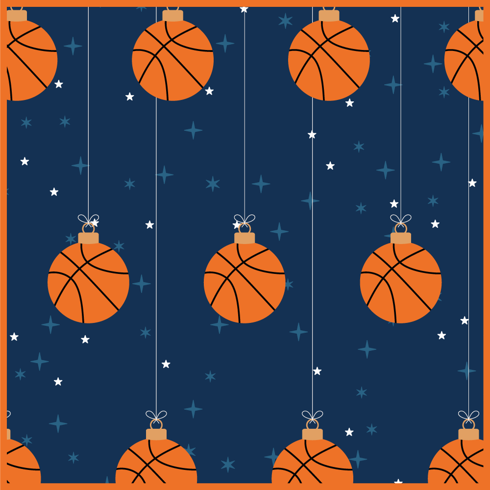 Basketball ornament mønster vinyl tæppe - TenStickers
