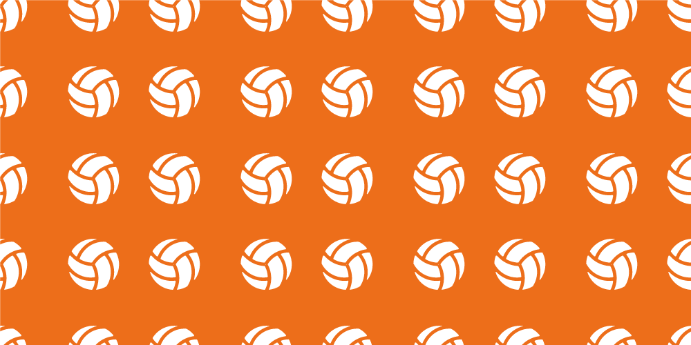 Orange volleyballmønster vinyl tæppe med spil - TenStickers