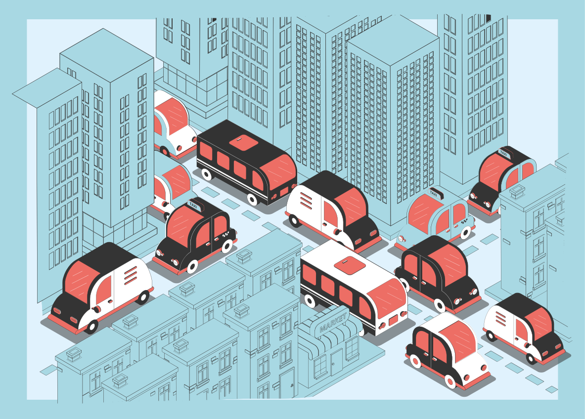 Byens trafikscene vej vinyl tæppe - TenStickers