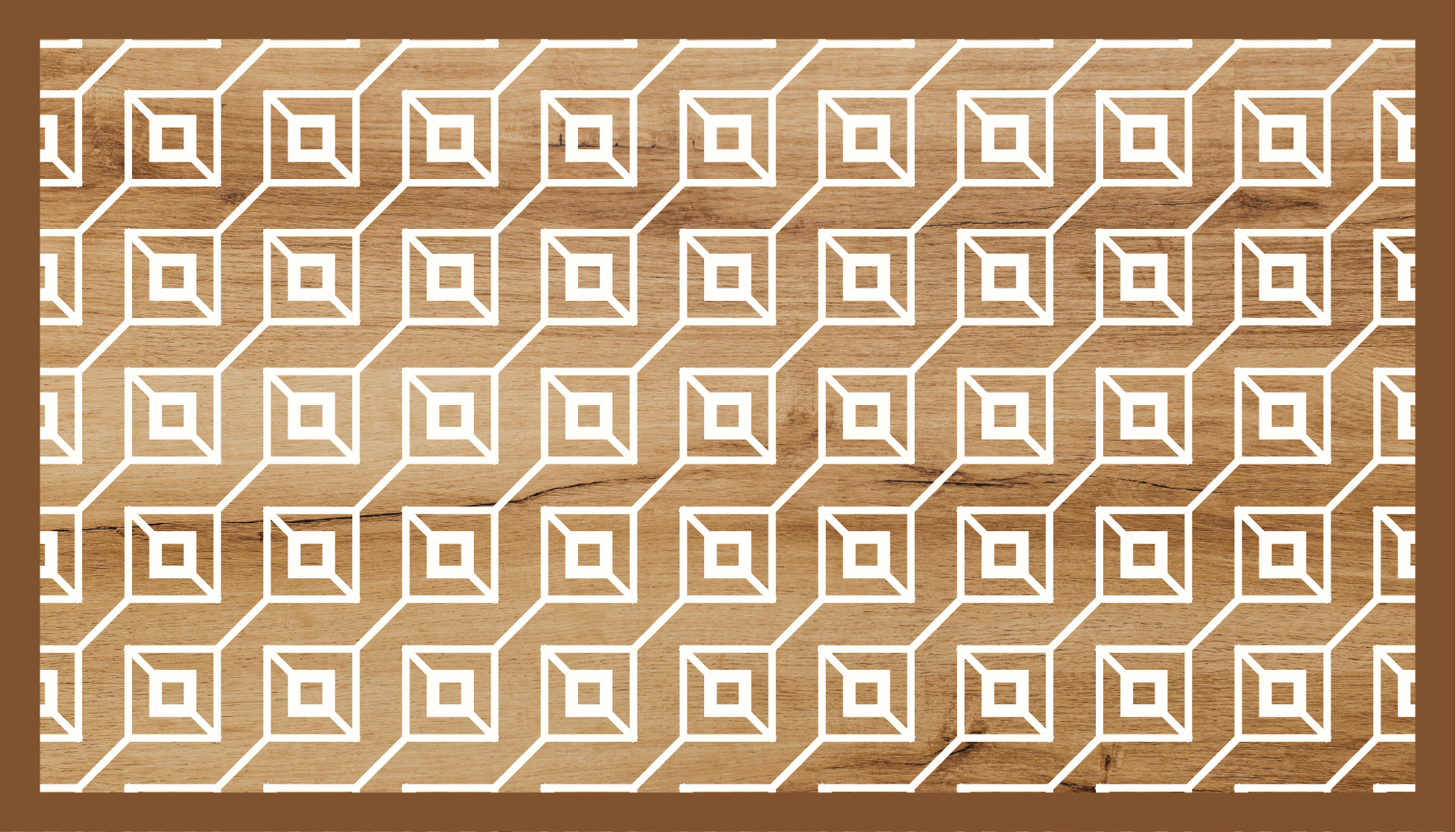 Geometriske motiver vinyl tæppe med træeffekt - TenStickers