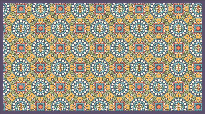 Farverig gul komposition mosaik vinyl tæppe - TenStickers