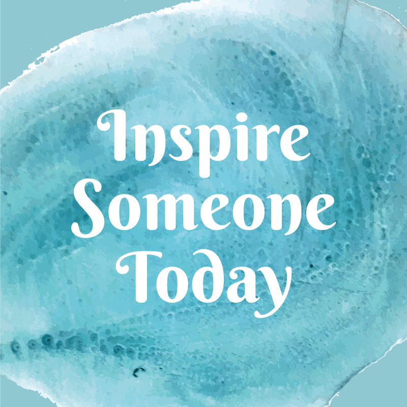 Inspirere nogen i dag blå firkantet vinyltæppe - TenStickers