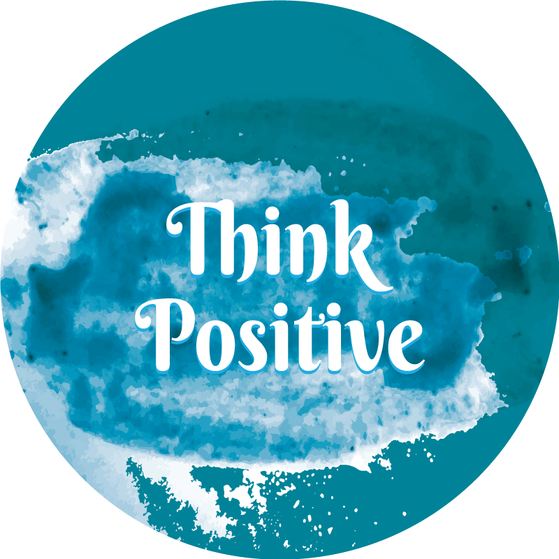 Tænk positivt på akvarel plet cirkulært tæppe - TenStickers