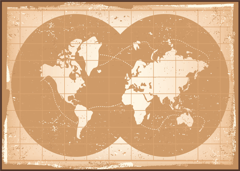 Verdenskort vinyl tæppe world map design - TenStickers