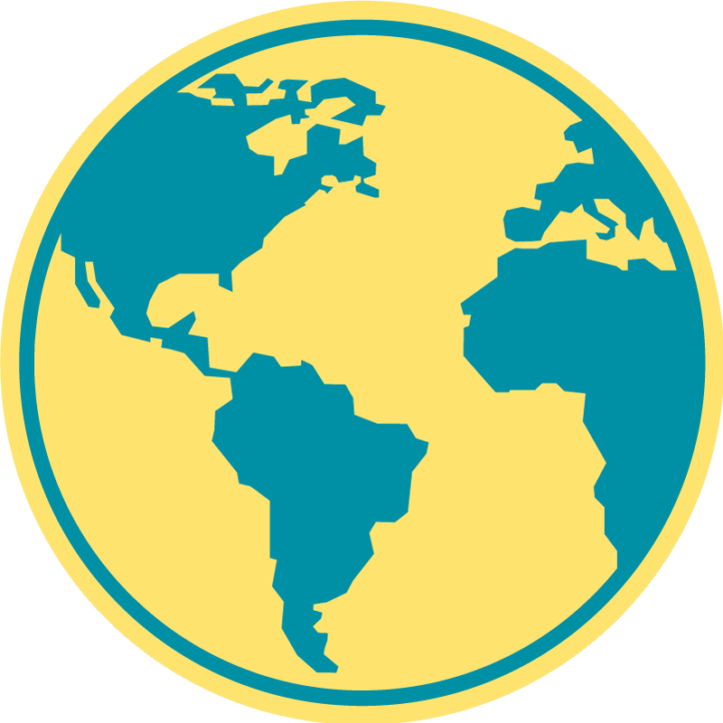 Geografisk verdenskort rundt vinyltæppe - TenStickers