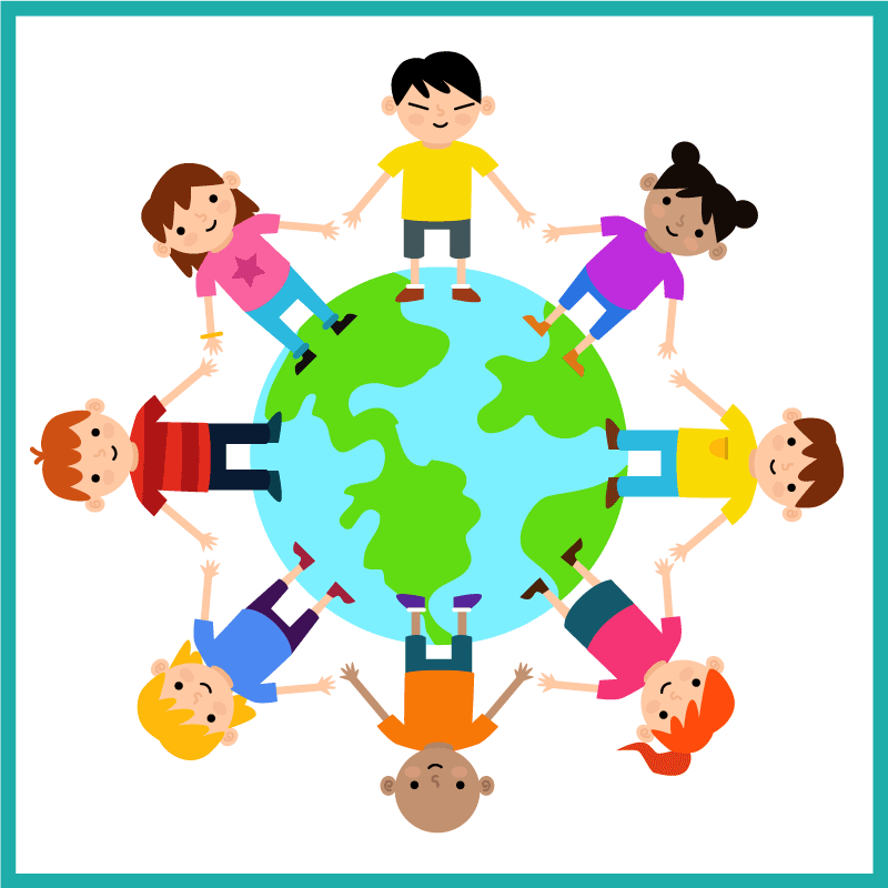 Verden holder hænder vinyl tæppe - TenStickers