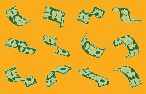 Pengestrømsmønster moderne vinyl tæppe - TenStickers