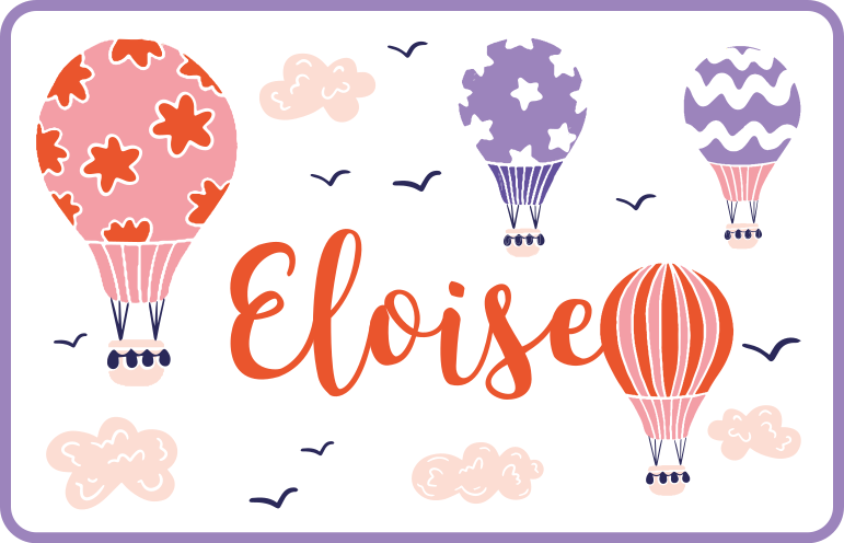 Levende varm luft vinyl tæppe med navn - TenStickers