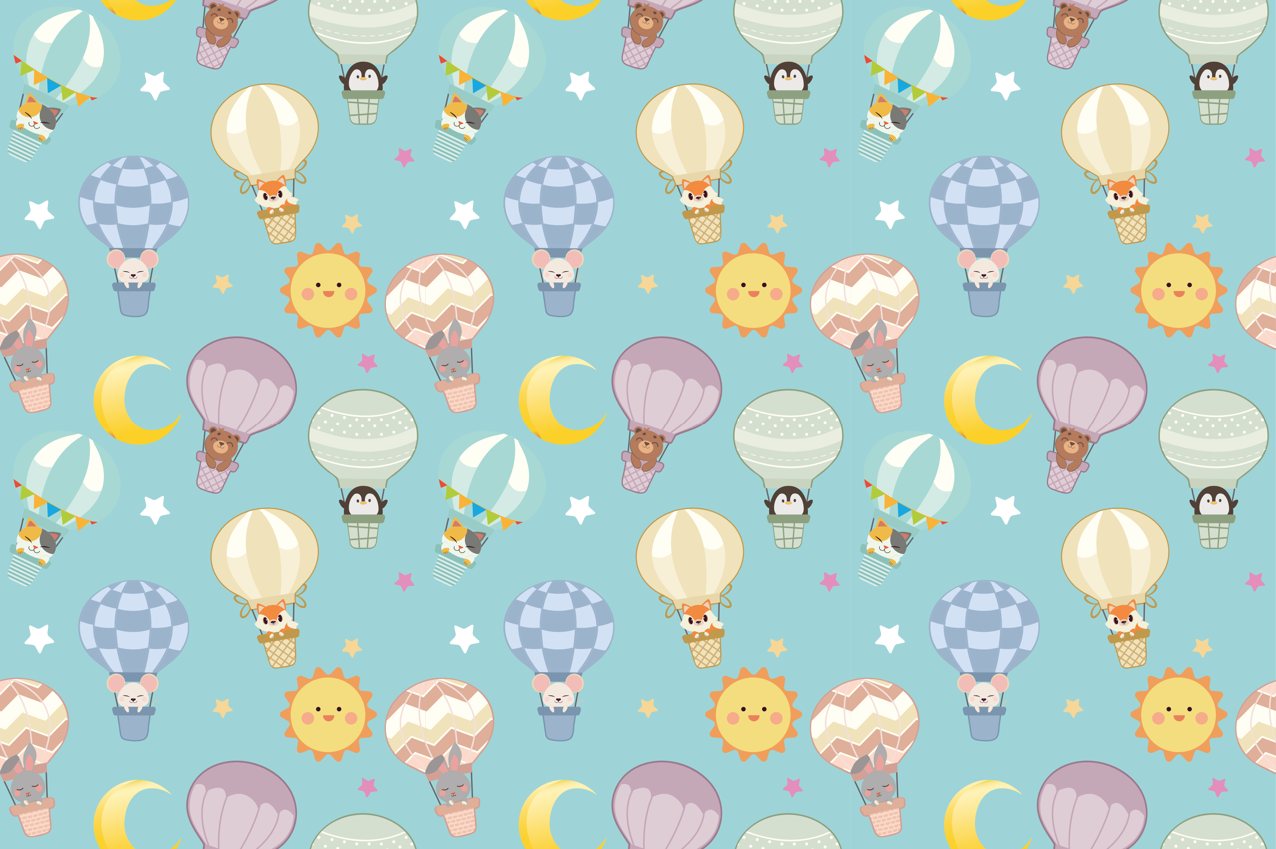 Finurlig varm luft vinyltæpper til babyværelse - TenStickers