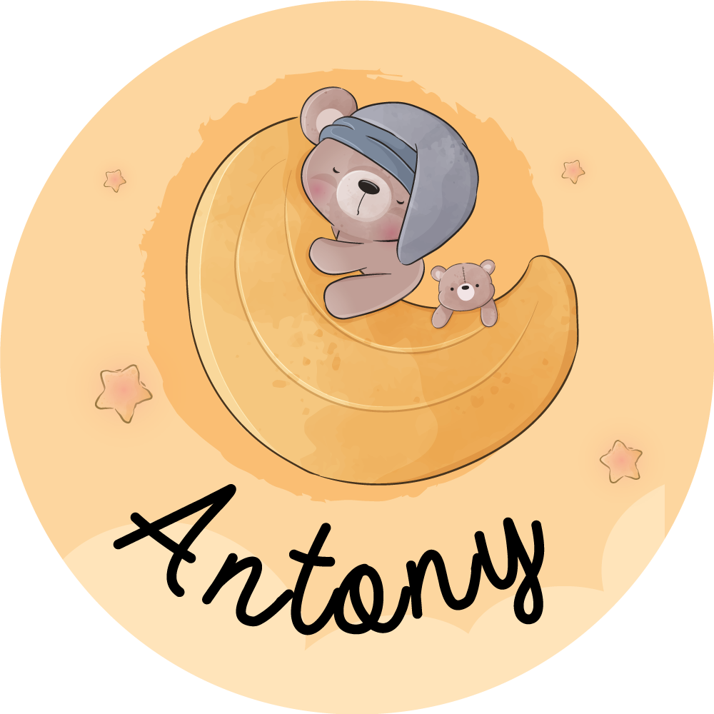 Vinyl tæppe med navn sovende bjørn - TenStickers