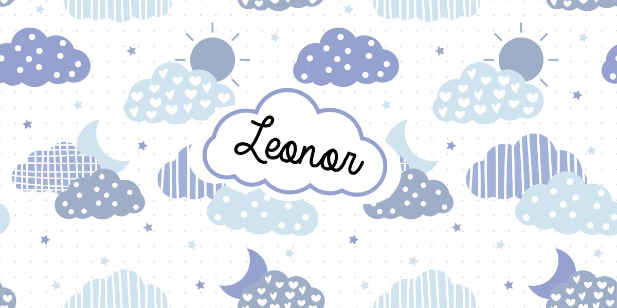 Skymønster vinyl tæppe med navn - TenStickers