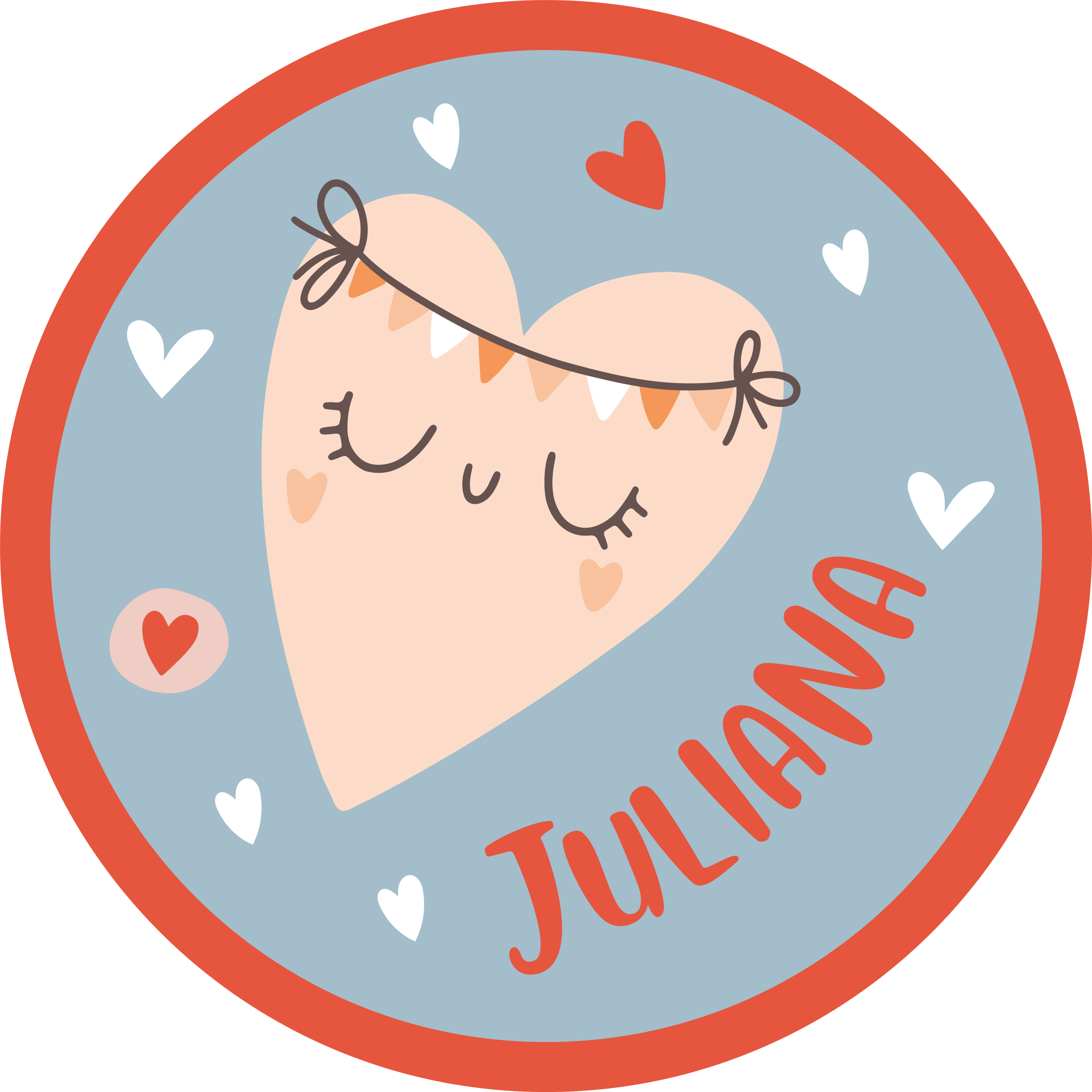 Hjerte med navn vinyl tæppe - TenStickers