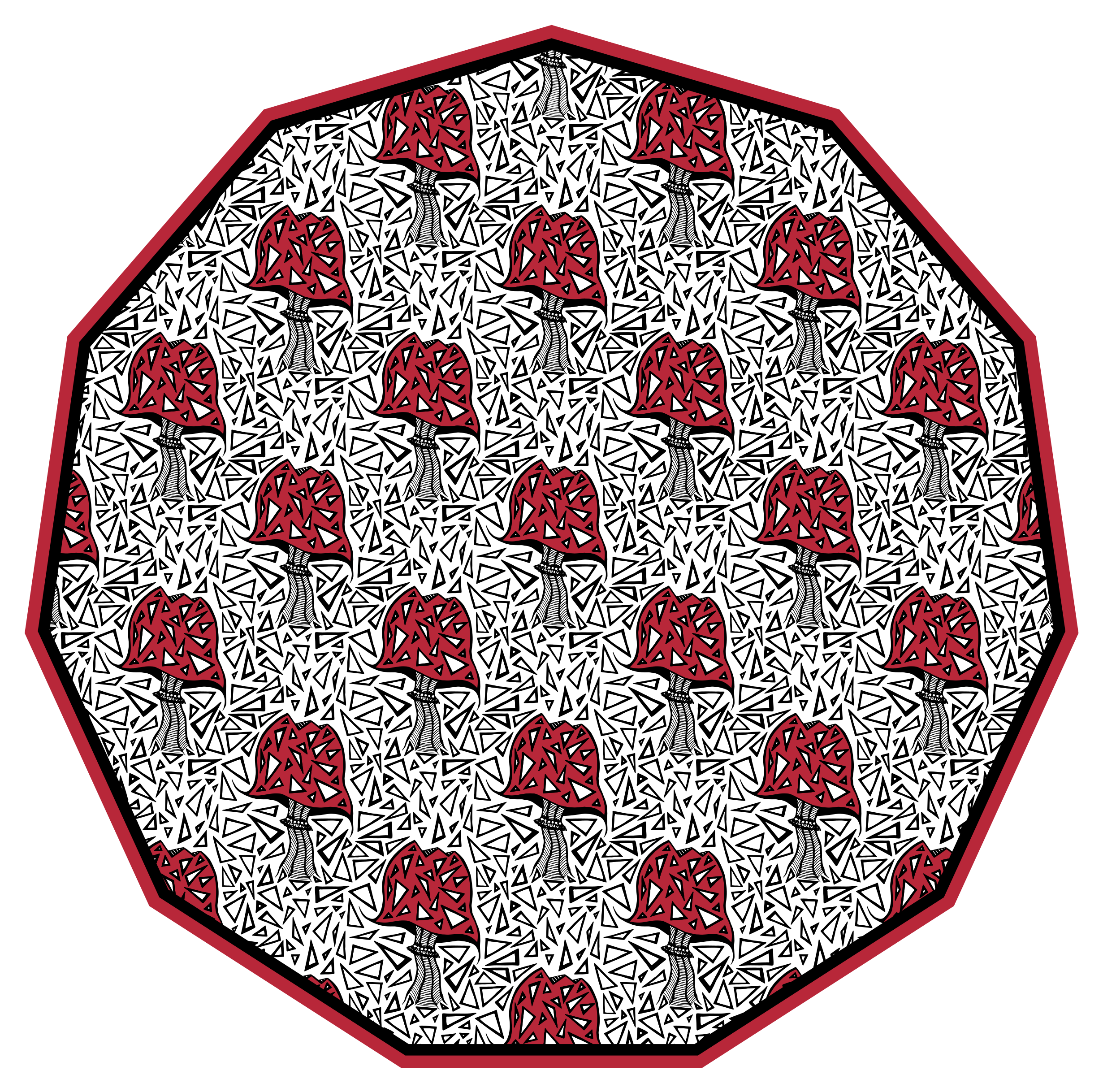 Kunstnerisk svampemotiv natur vinyl tæppe - TenStickers