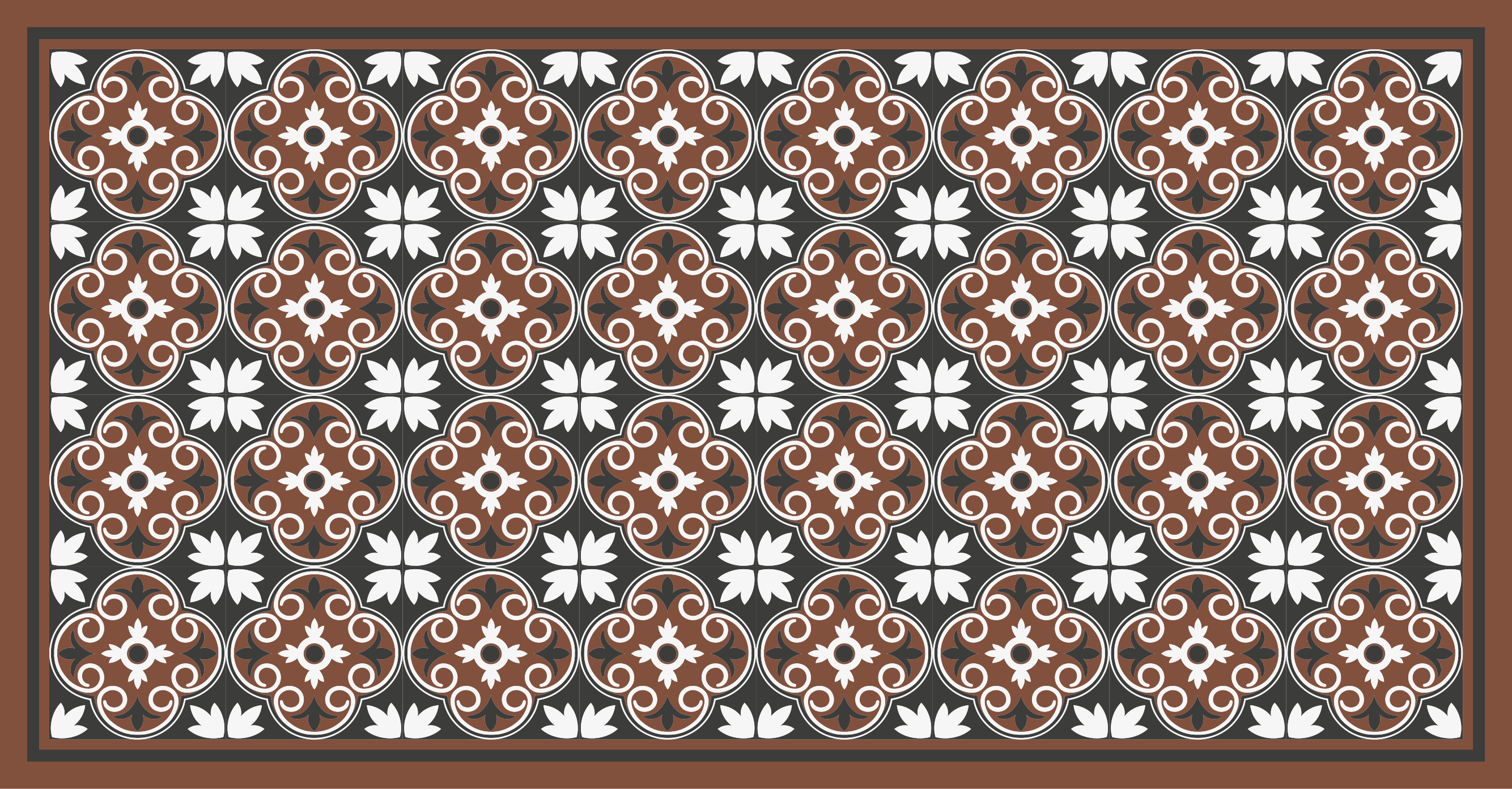 Komplekst blomsterarrangement mosaik vinyl tæppe - TenStickers