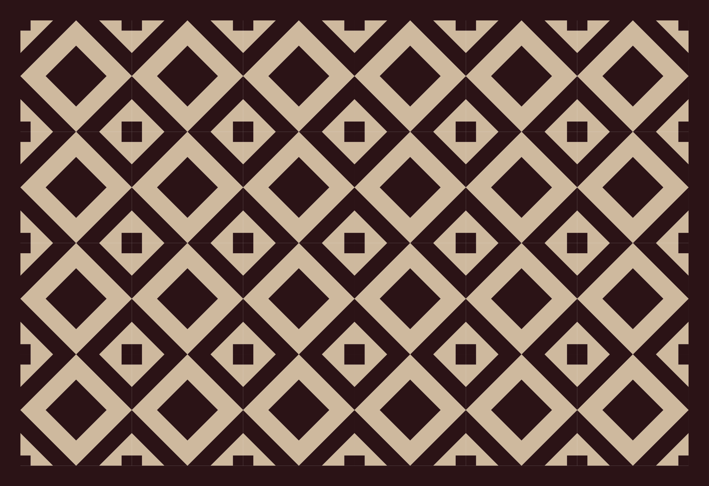 Vintage beige firkantet mønster flise tæppe - TenStickers