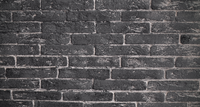 Mørk grå sten mursten tekstur tæppe - TenStickers
