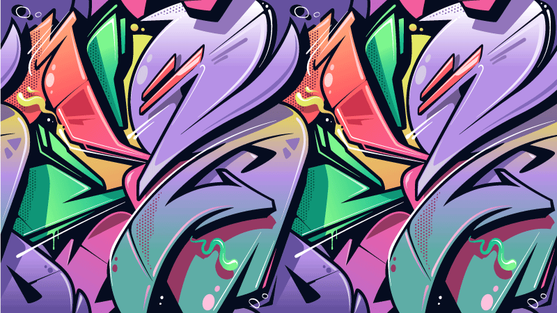 Farverige graffiti street art tekstur tæppe - TenStickers