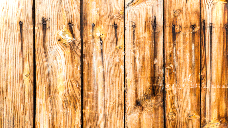 Brunt rå træplanker tekstur tæppe - TenStickers