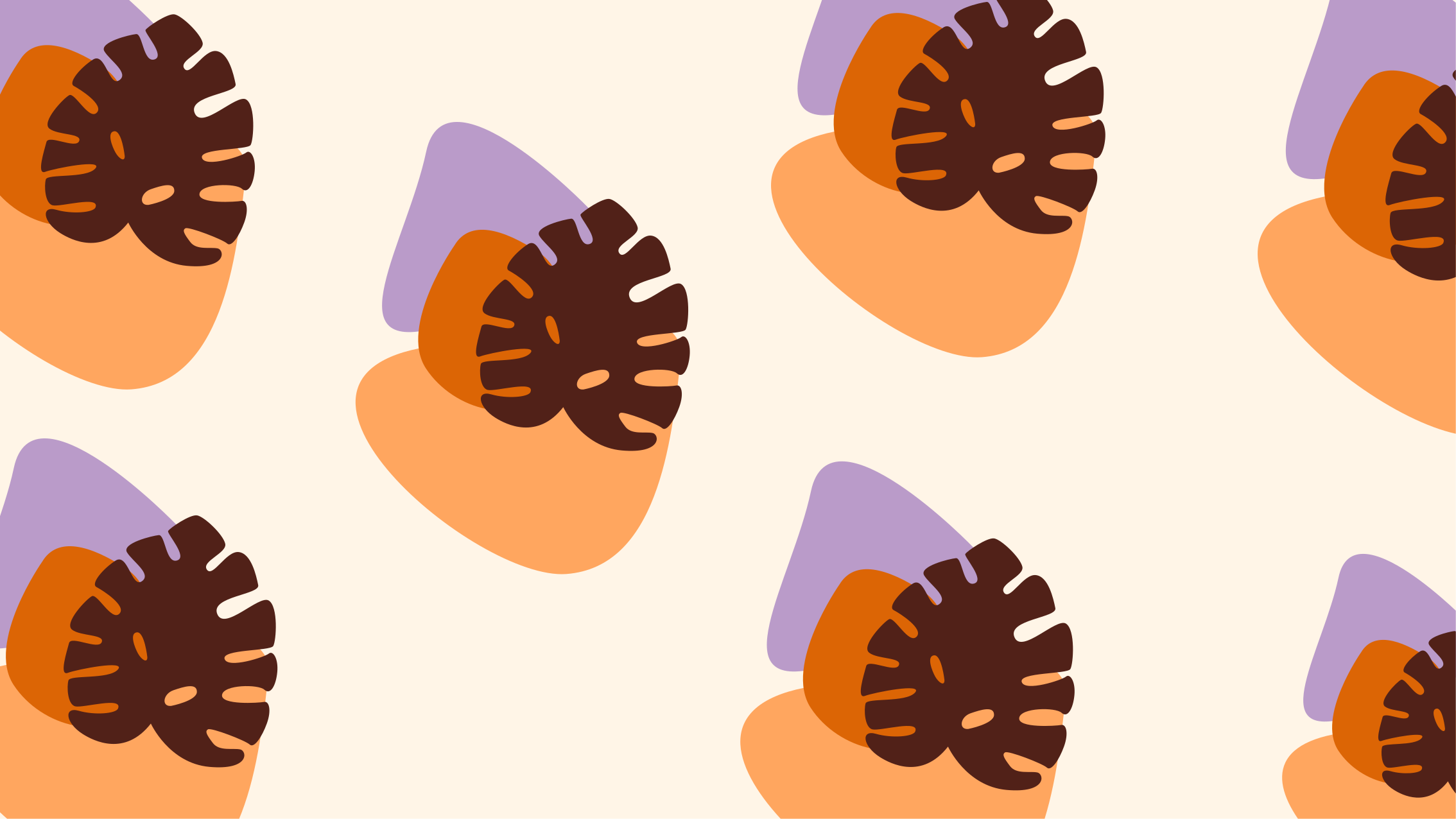 Farverige bladformer natur vinyl tæppe - TenStickers