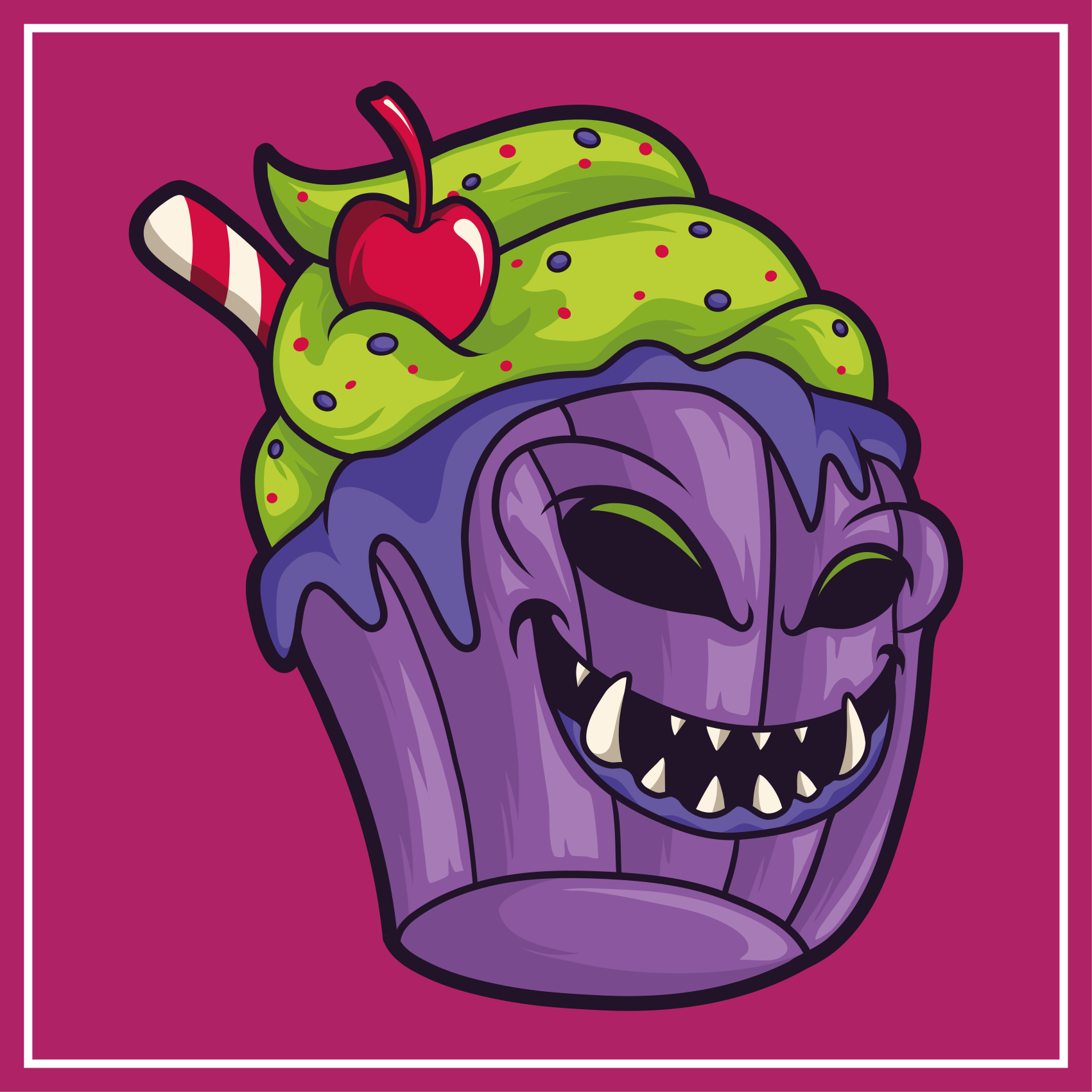 Glubende cupcake-monster vinyl tæppe til teenagere - TenStickers