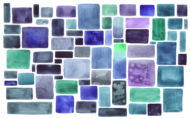 Blå nuancer blokmønster tekstur vinyl tæppe - TenStickers